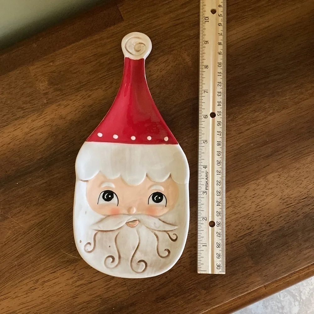 JOHANNA PARKER VINTAGE LOOKING SANTA CHRISTMAS SPOON REST